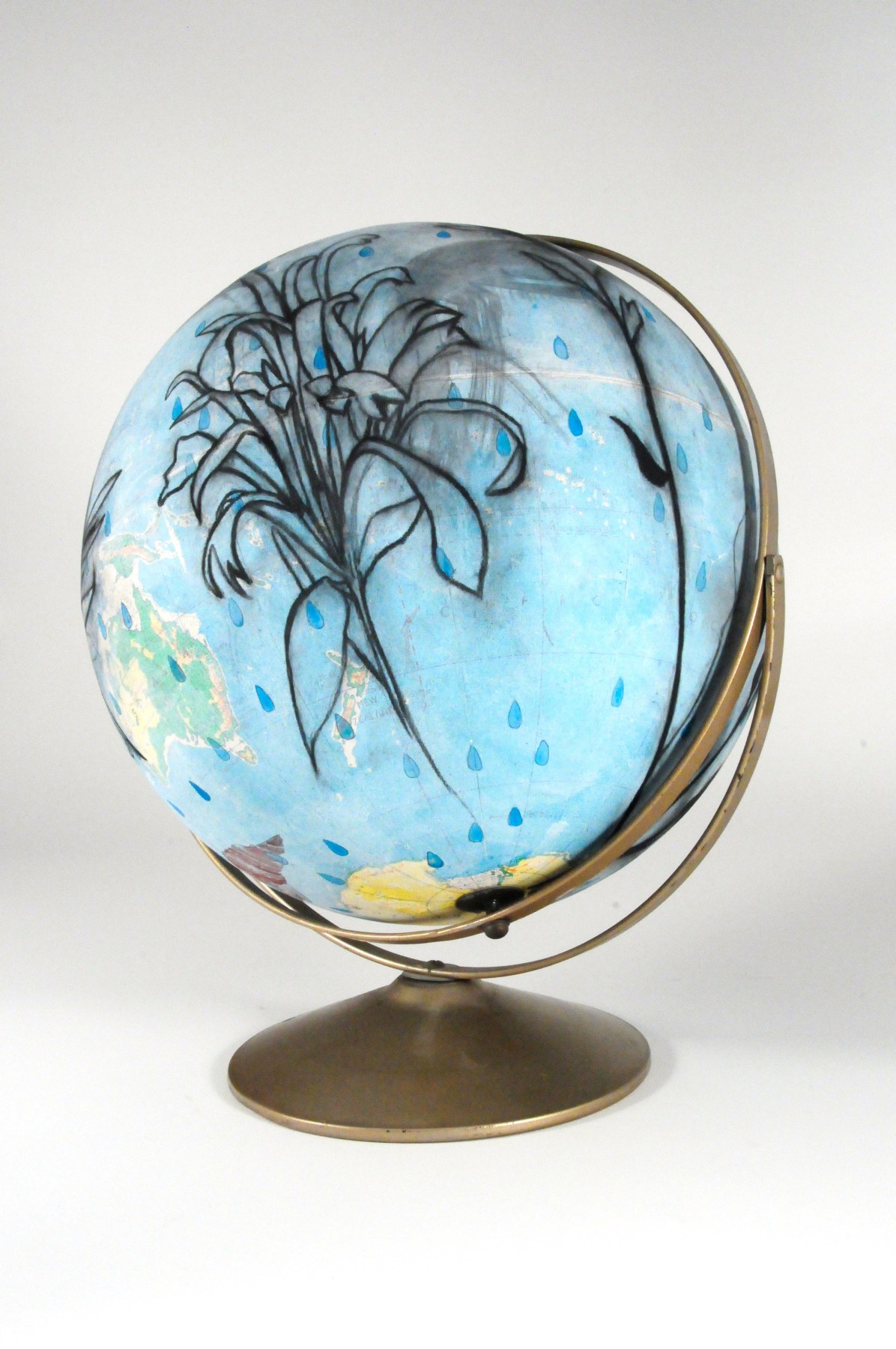 Suzi Davidoff, Simple Releif Globe / Water Willow and Texas Springs, 2017