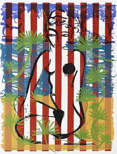 Stefan Szczesny Nude on Red Stripes, 1999