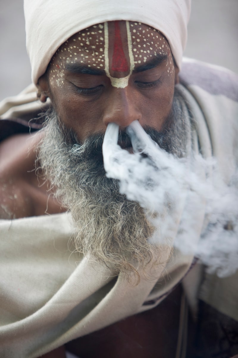 Thomas Kelly, Smoking Sadhu, Pashupatinath, Kathmandu, Nepal, 2010 
