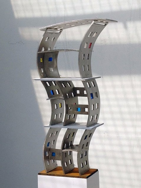 Don Gummer's Untitled aluminum and stained glass sculpture