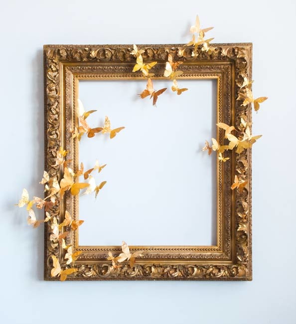 Legacy IV gold framed piece with butterflies