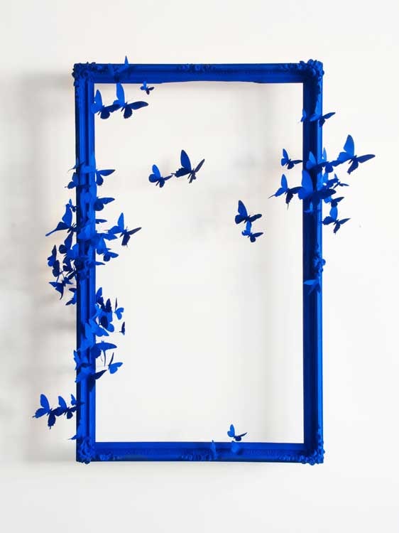 Paul Villinski's Mirror VIII blue butterflies