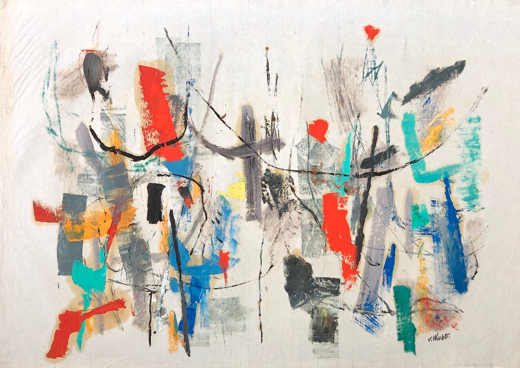 Sold untitled mixed media painting by John Von Wicht