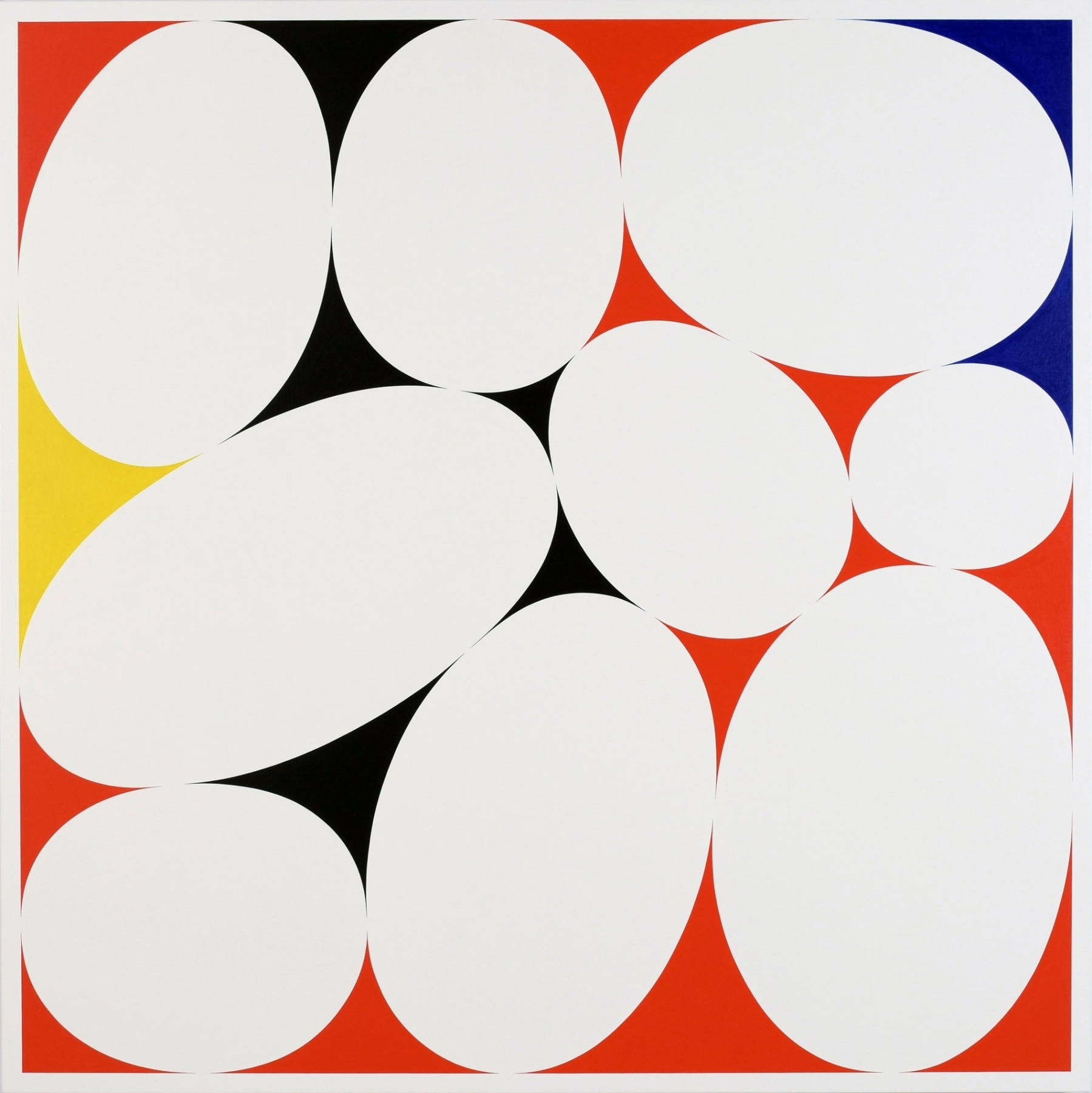 Cary Smith Ovals #31 (red-black-blue-yellow), 2015
