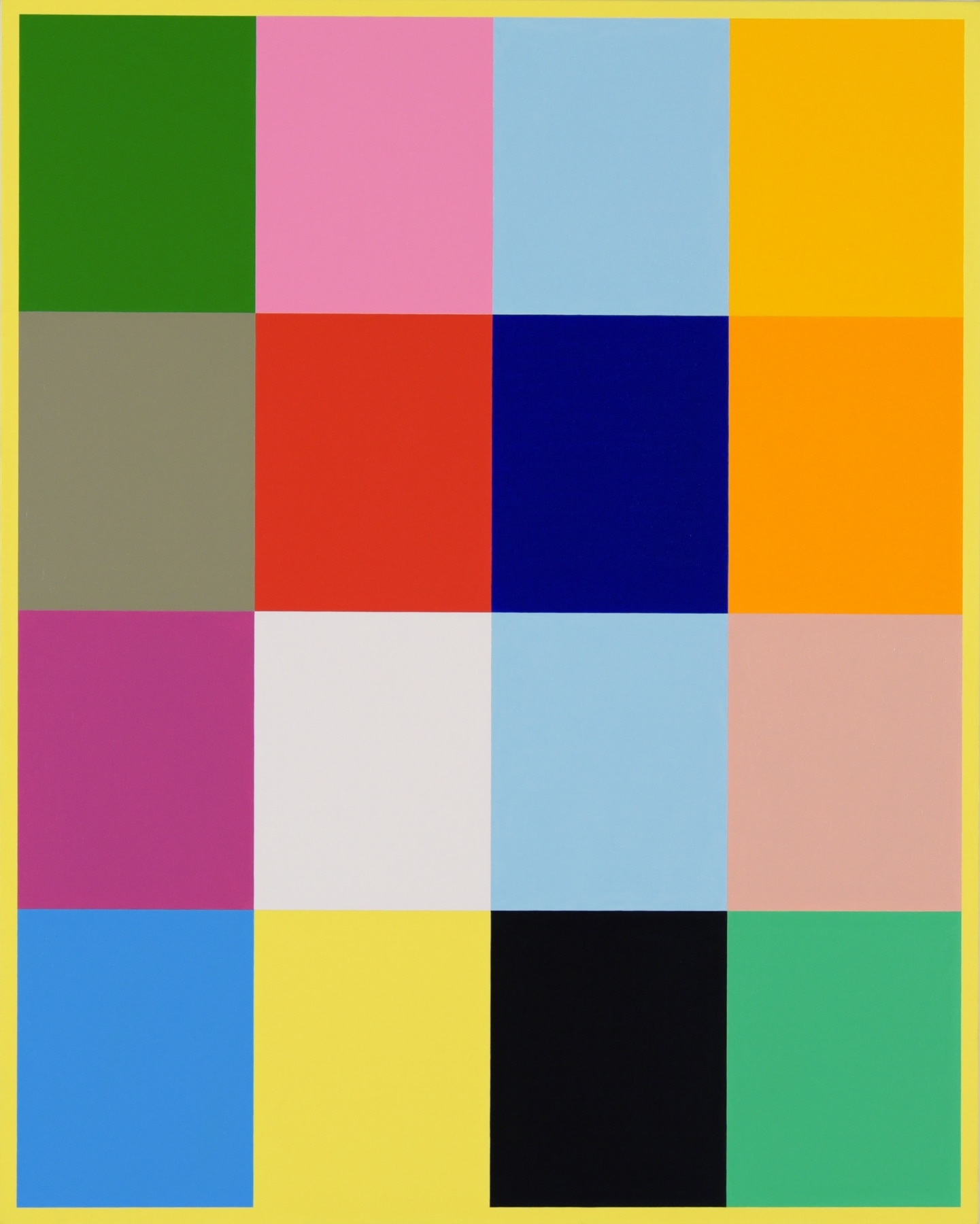 Cary Smith, Color Blocks #1 (with yellow border), 2017