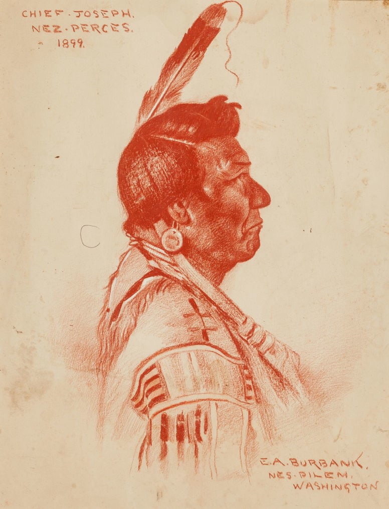 Chief Joseph, Nez Perce, native american art, Elbrigde Albert Burbank, 1899,