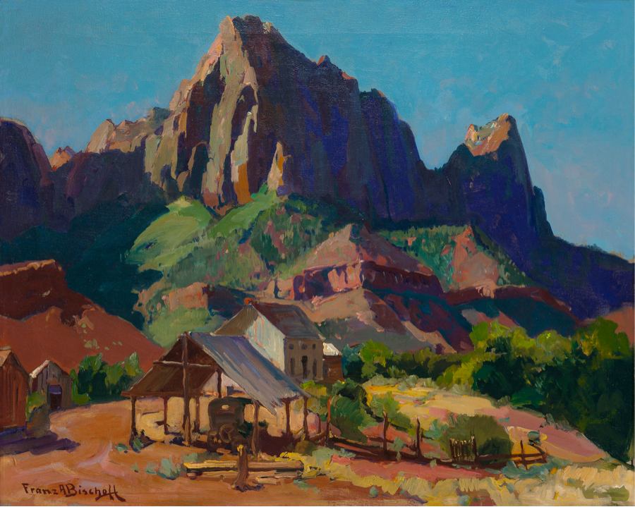 Franz Bischoff, The Watchman, Zion National Park, Utah, utah art, national parks, oil painting