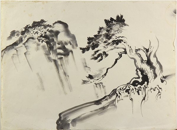 Japanese artists, ink on paper, Obata