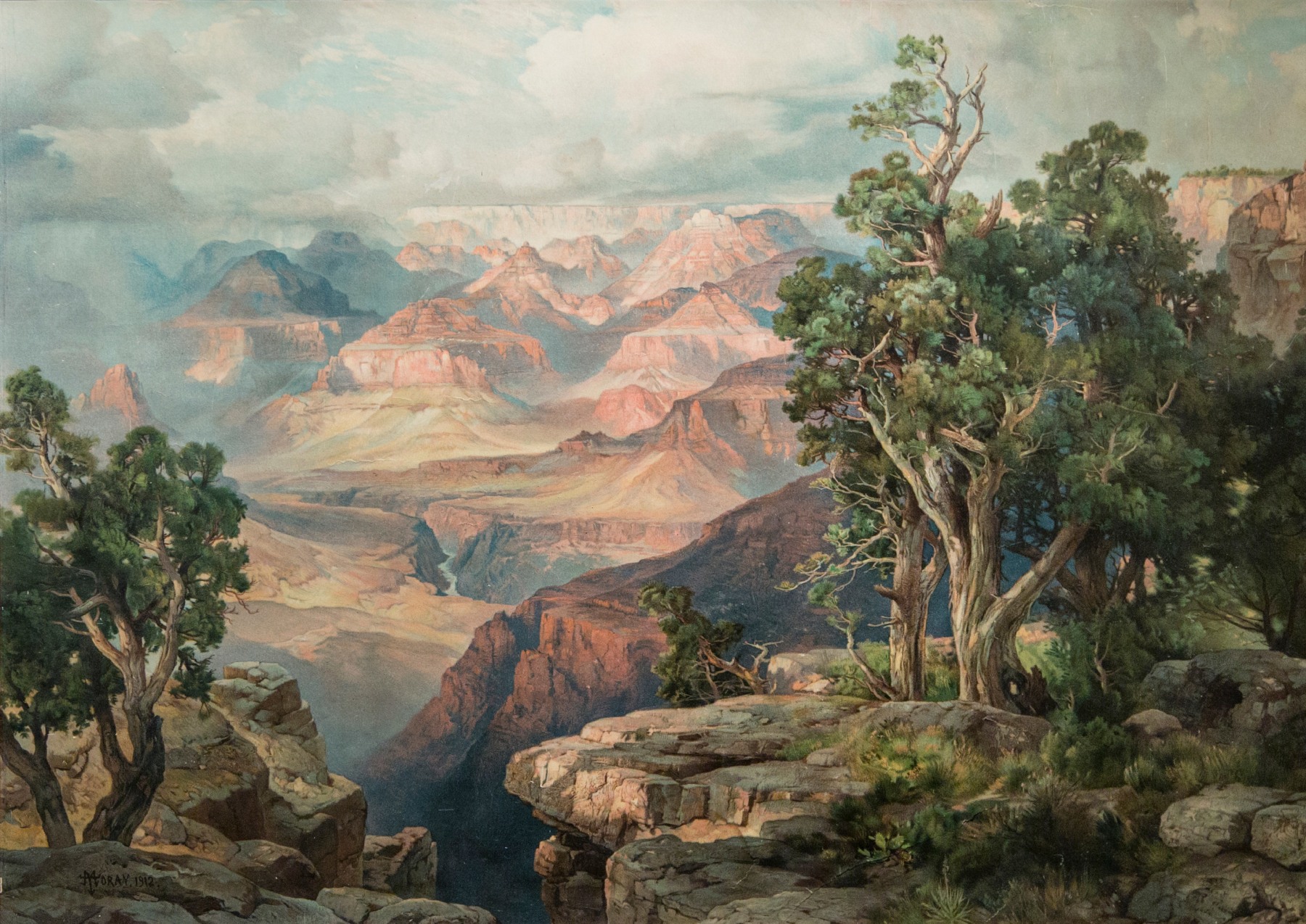 Thomas Moran, The Grand Canyon of 1912, Grand Canyon National Parks, National Parks, western art, chromolithograph