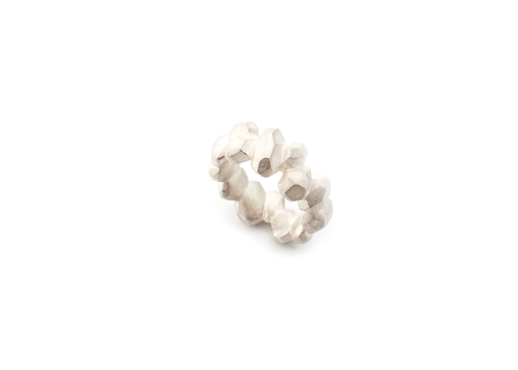 Stephanie Jendis, silver, ring, faceted