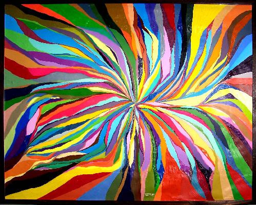 Rainbow spiral painting