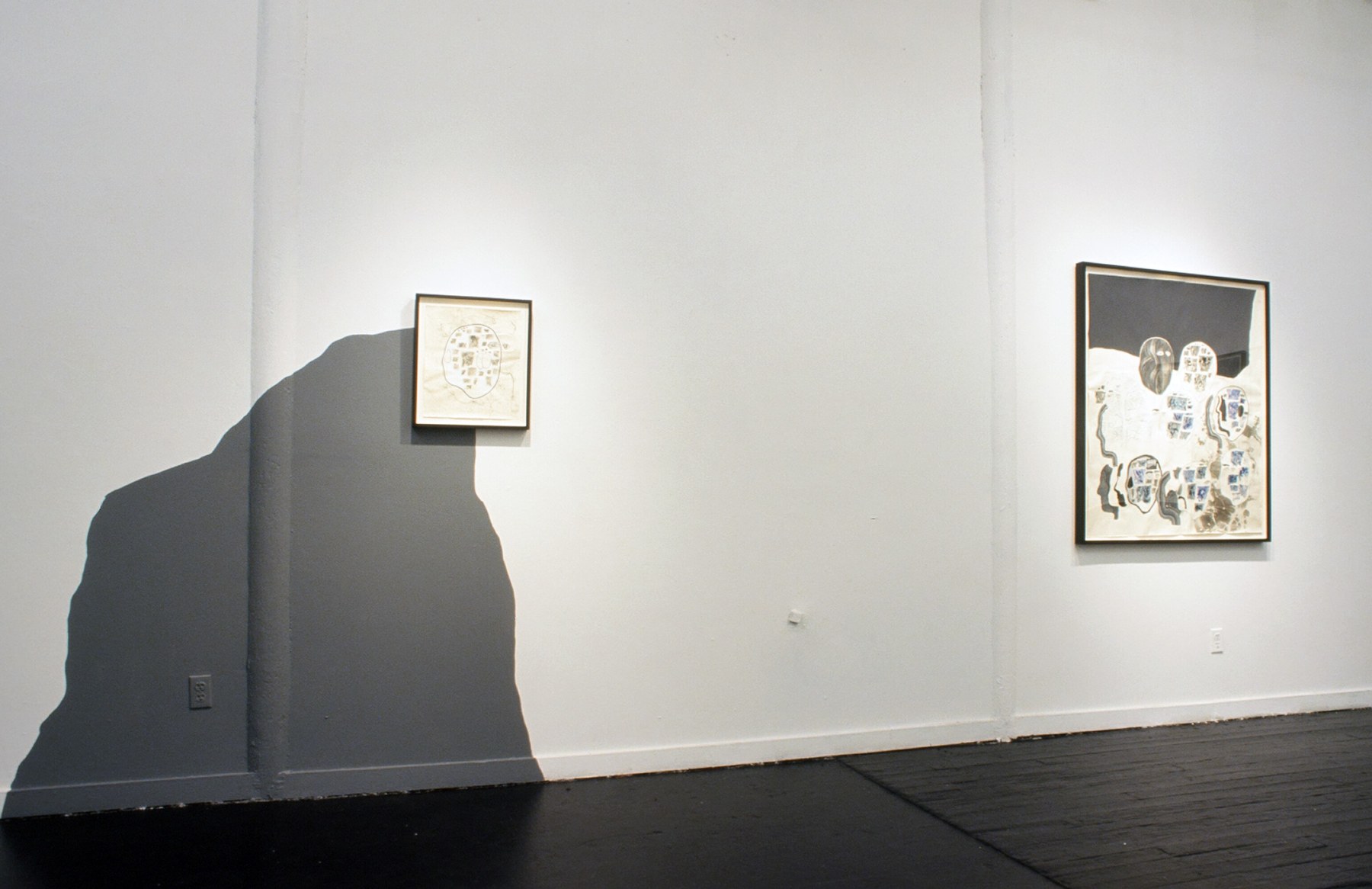 Installation view of one small, one large Carter piece