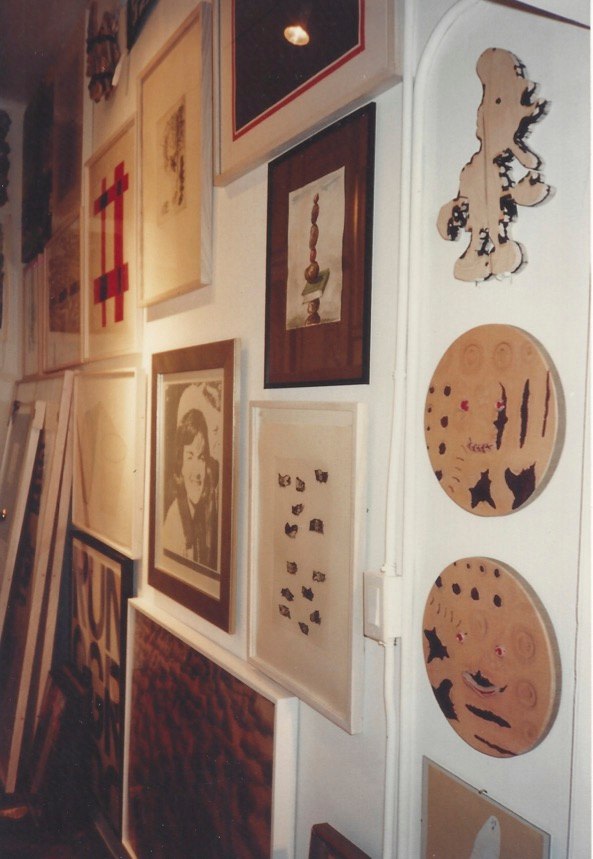 Side view of framed pieces