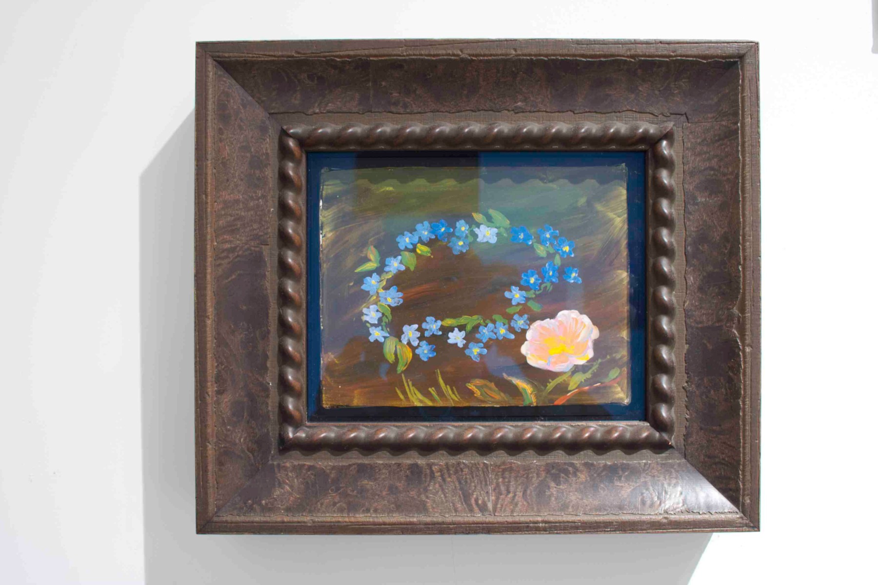 blue flower ringlet, framed