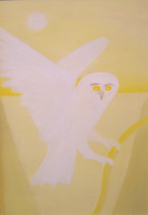 Painting of white owl