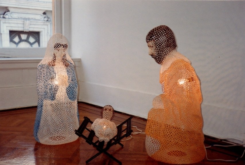 Jesus, Mary, and Joseph light-up sculpture