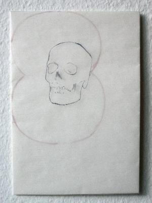 Skull drawing on paper