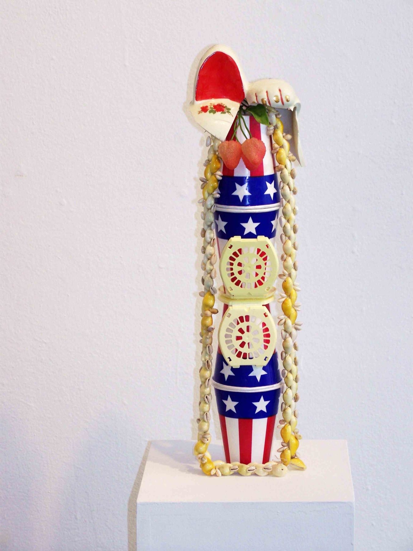 Individual of american flag colored ceramic