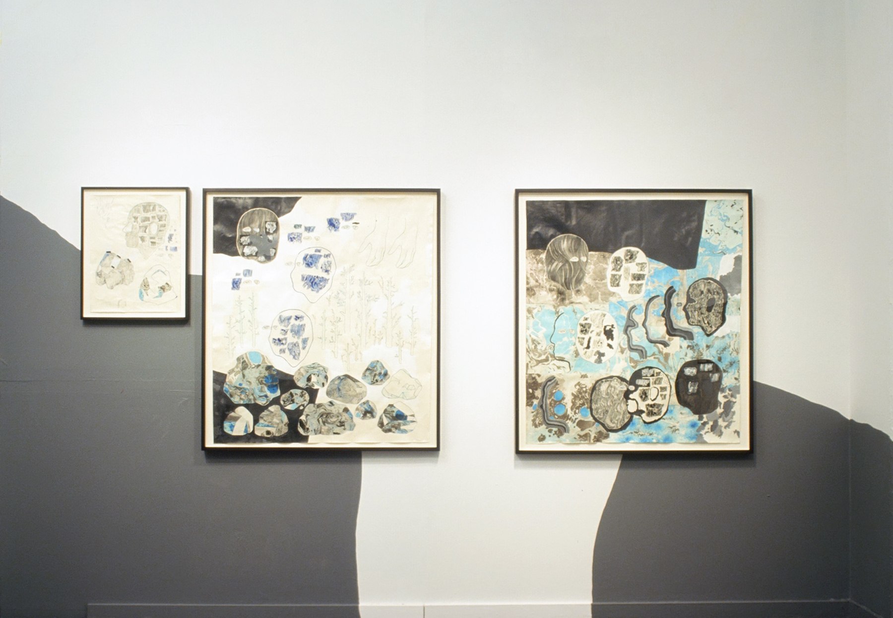 Installation view of three Carter pieces