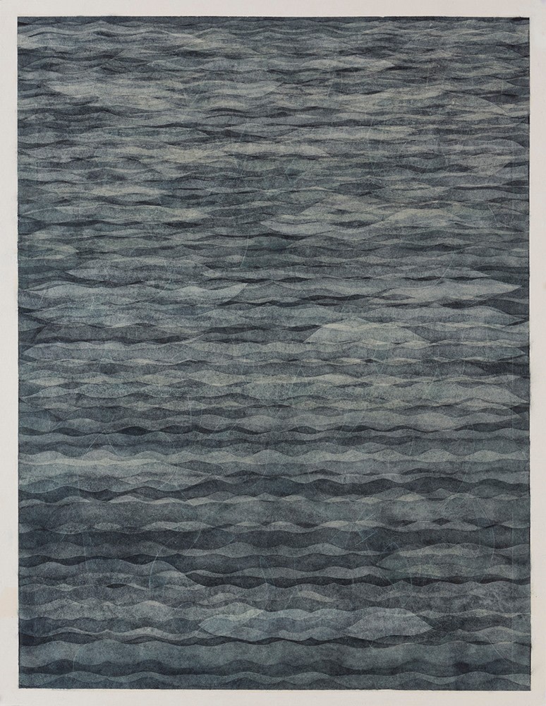 Takuji Hamanaka ​Echo, 2012 Japanese woodcut with Gampi paper collage 31 3/4 x 24 3/4 in. / 80.6 x 62.9 cm.