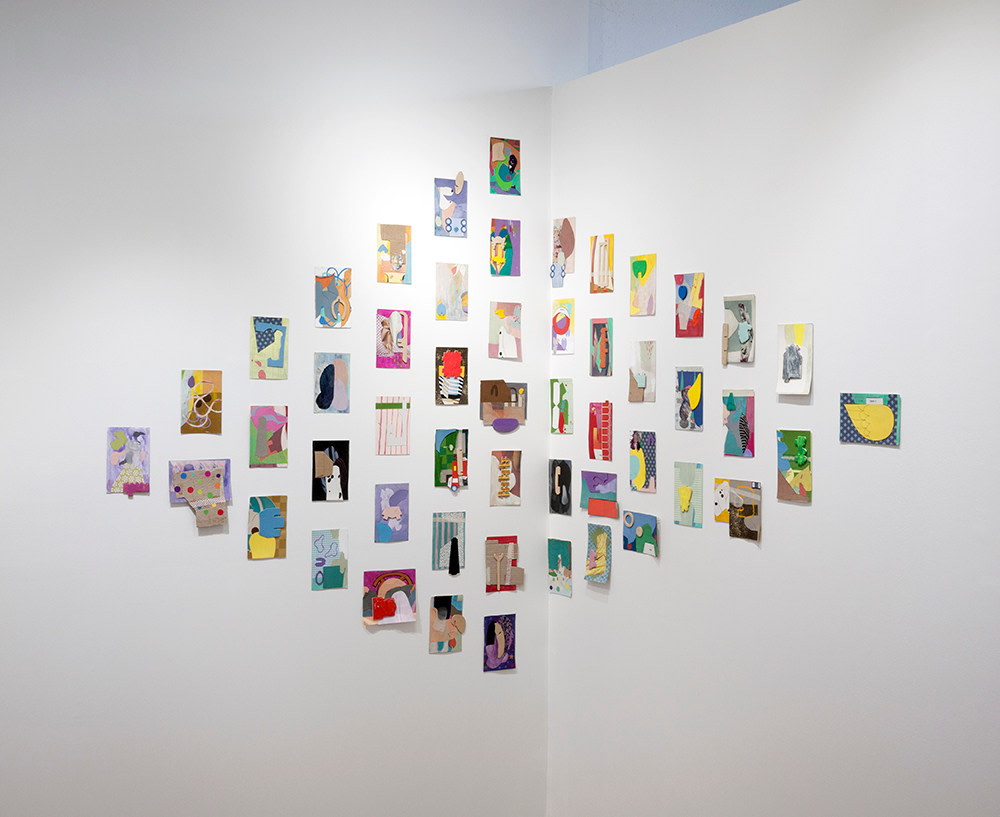 yasmin sison postcard collages installed