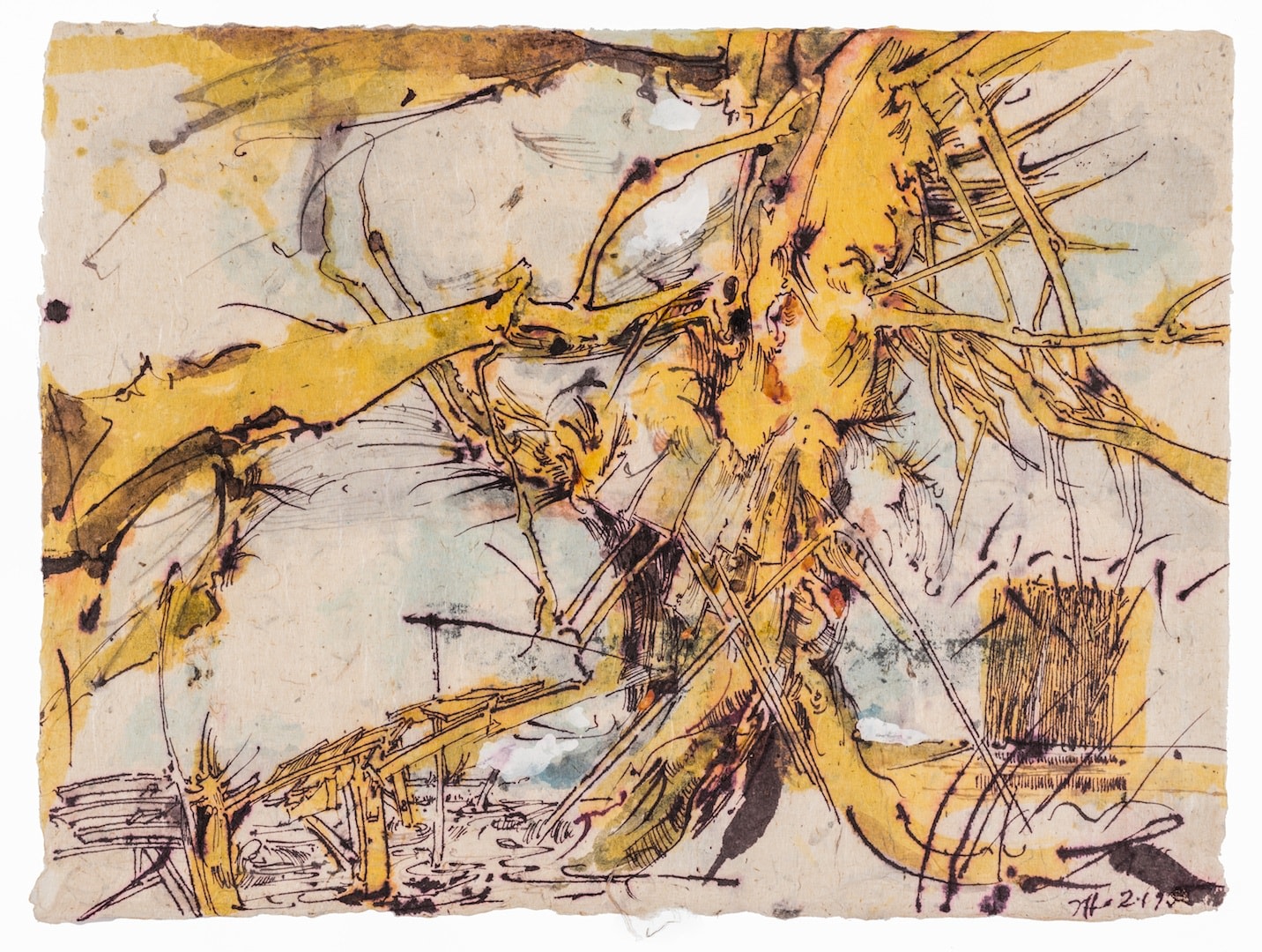 HORST JANSSEN, Yellow Tree, 2-1-1995