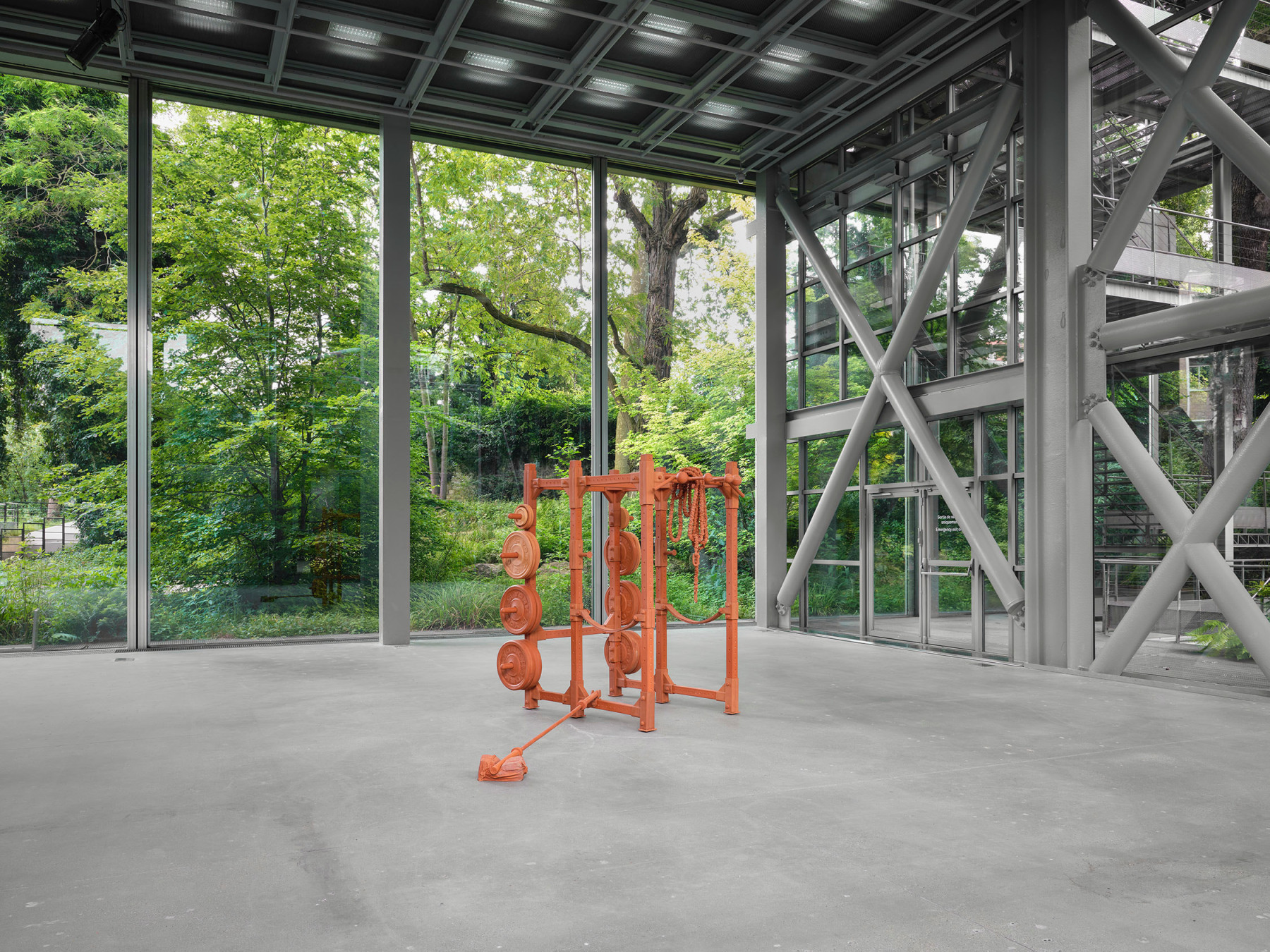Installation view of Matthew Barney: SECONDARY, Fondation Cartier, Paris, France; June 8 – September 8, 2024