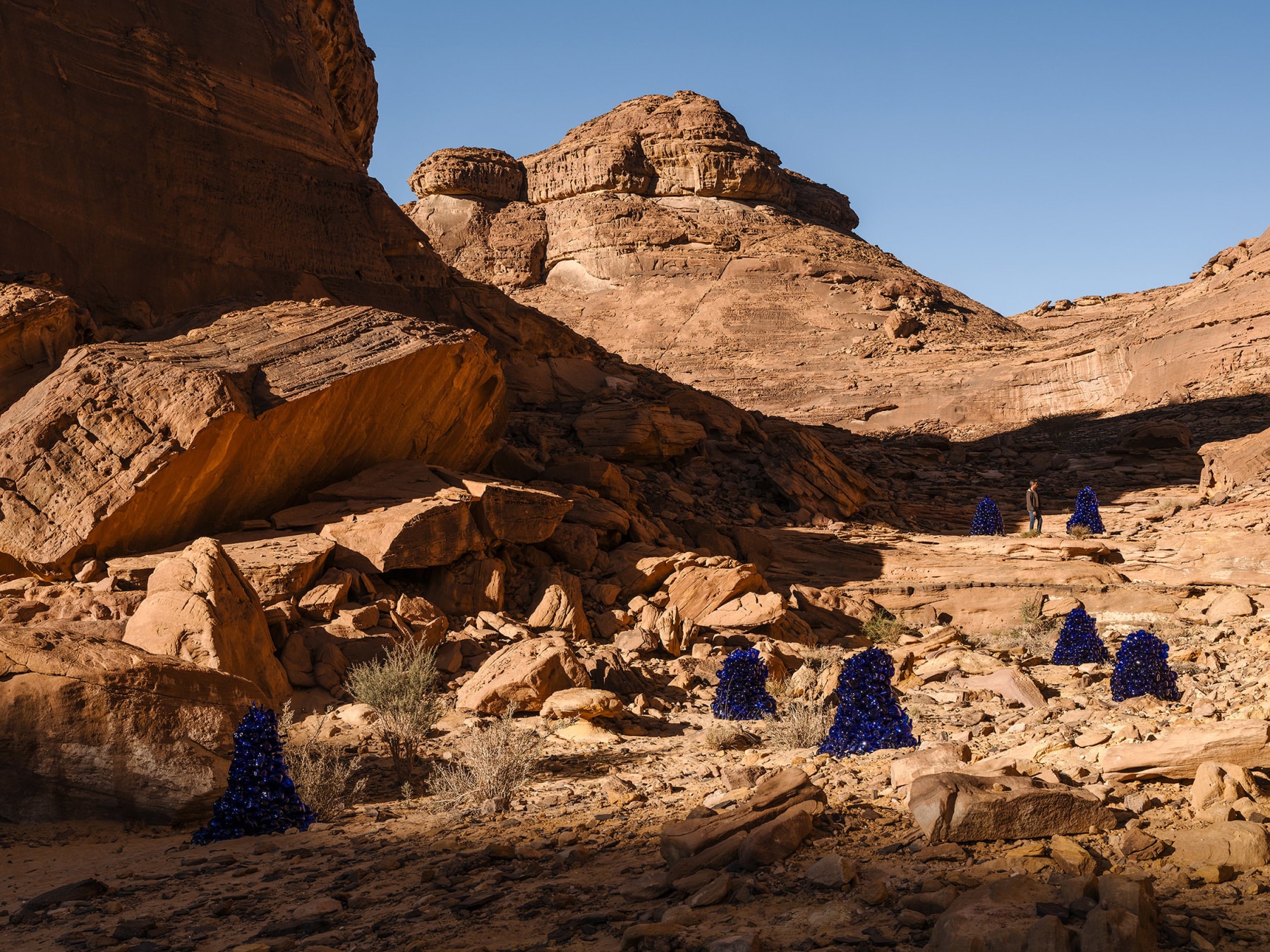 Installation view of Kader Attia: Whistleblower, Desert X AlUla, Saudi Arabia; February 9 – March 23, 2024