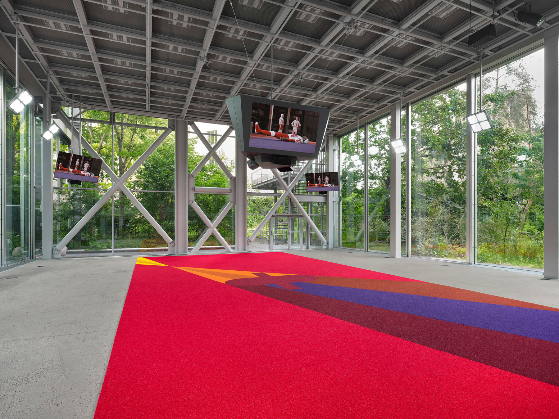 Installation view of Matthew Barney: SECONDARY, Fondation Cartier, Paris, France; June 8 – September 8, 2024