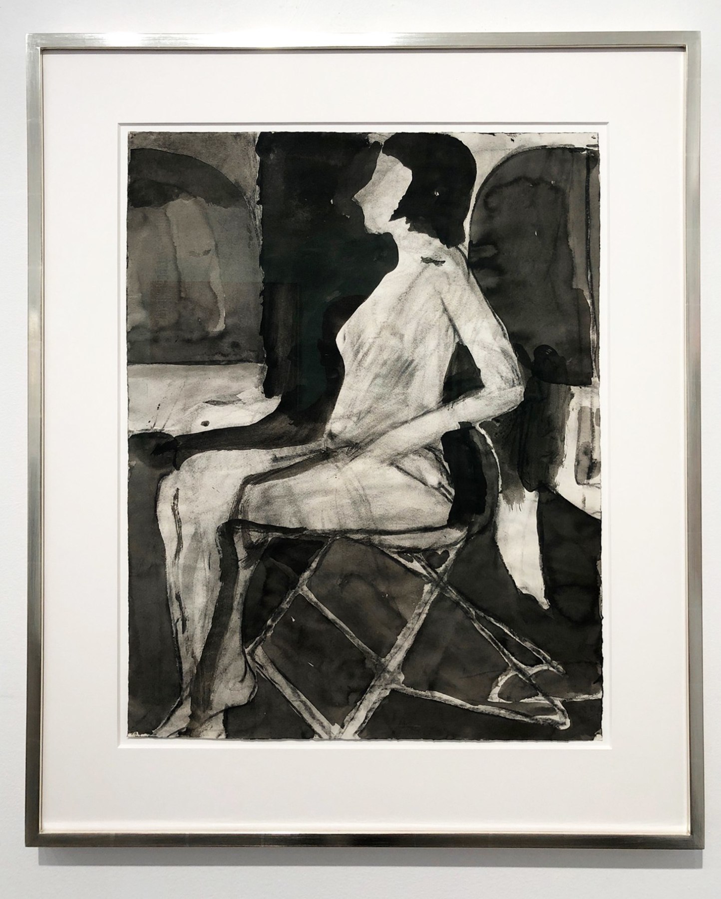 Richard Diebenkorn, Untitled (Seating Nude on Folding Chair), 1967