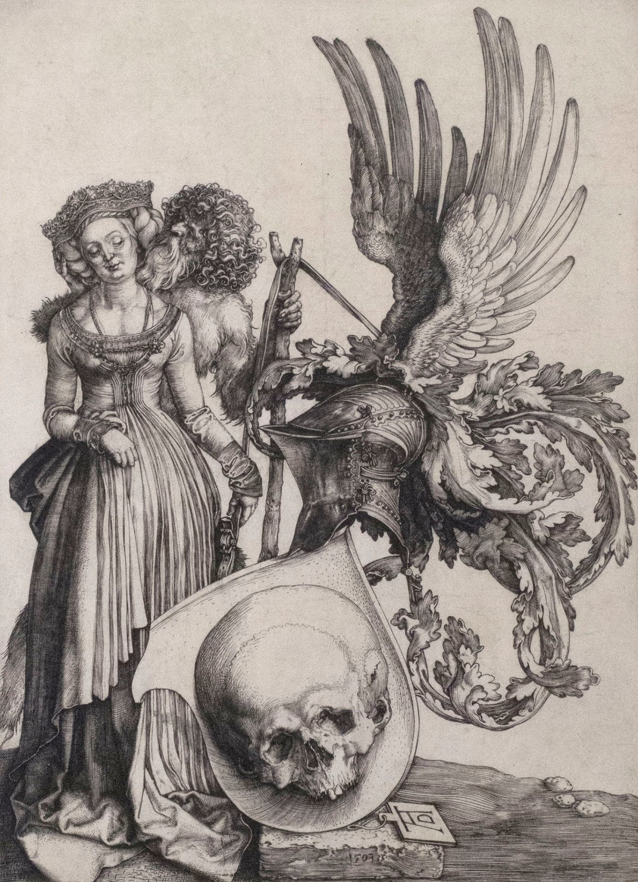 D&uuml;rer - Coat of Arms with Skull