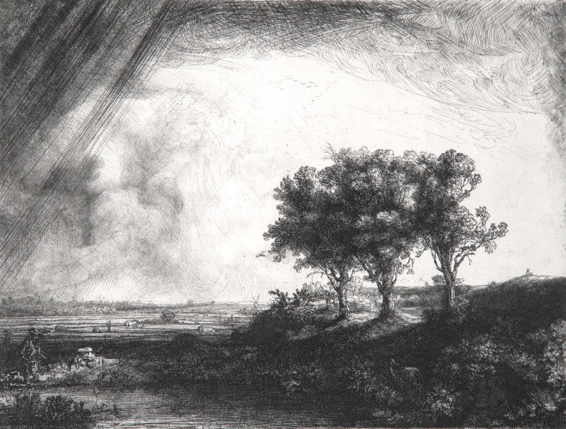 Rembrandt - Landscape with Three Trees
