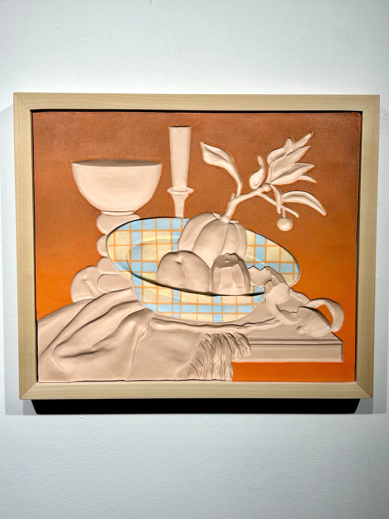 DIRK STASCHKE, Inverted Still life with Plaid Bowl, 2023