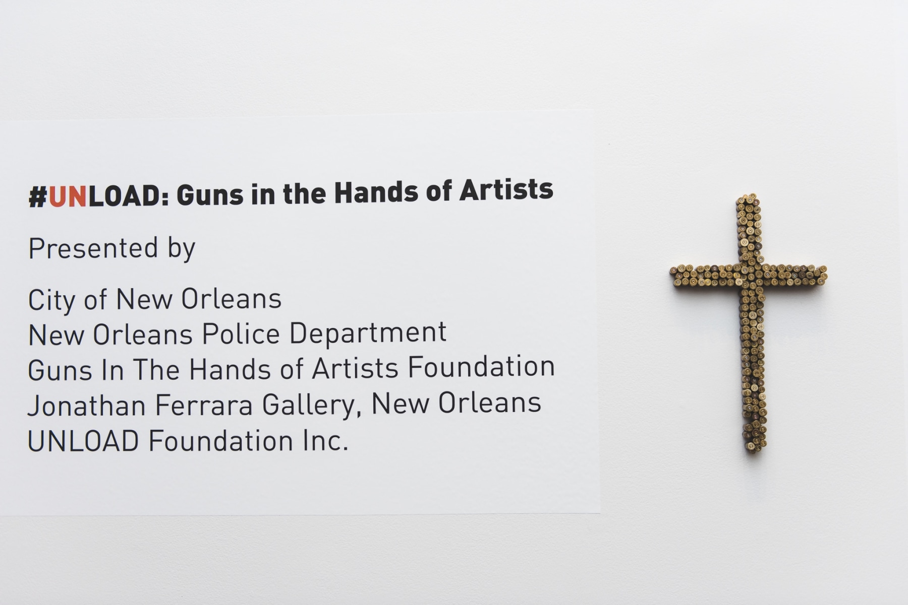 Installation View of #UNLOAD: Guns in the Hands of Artists, The Fairfield University Art Museum