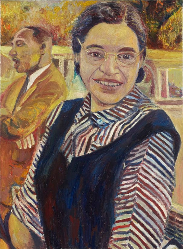 Rosa Parks and Martin Luther King, Jr., 2006, oil on linen