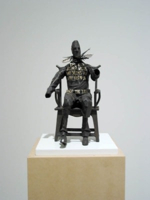 Lesley Dill 'Seated Man with Word Ruff,' 2009