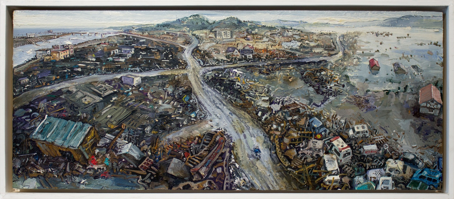 Amer Kobaslija,&amp;nbsp;Kesennuma Port, March 18,&amp;nbsp;2011. Oil on wood panel, 11 x 25 inches.&amp;nbsp;

&amp;nbsp;