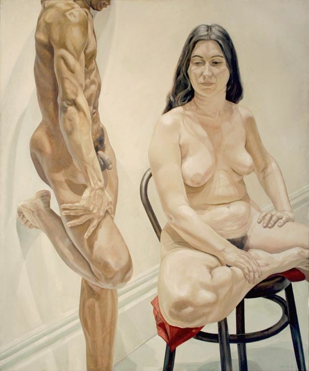 STANDING MALE, SITTING FEMALE NUDES, 1969, Oil on canvas