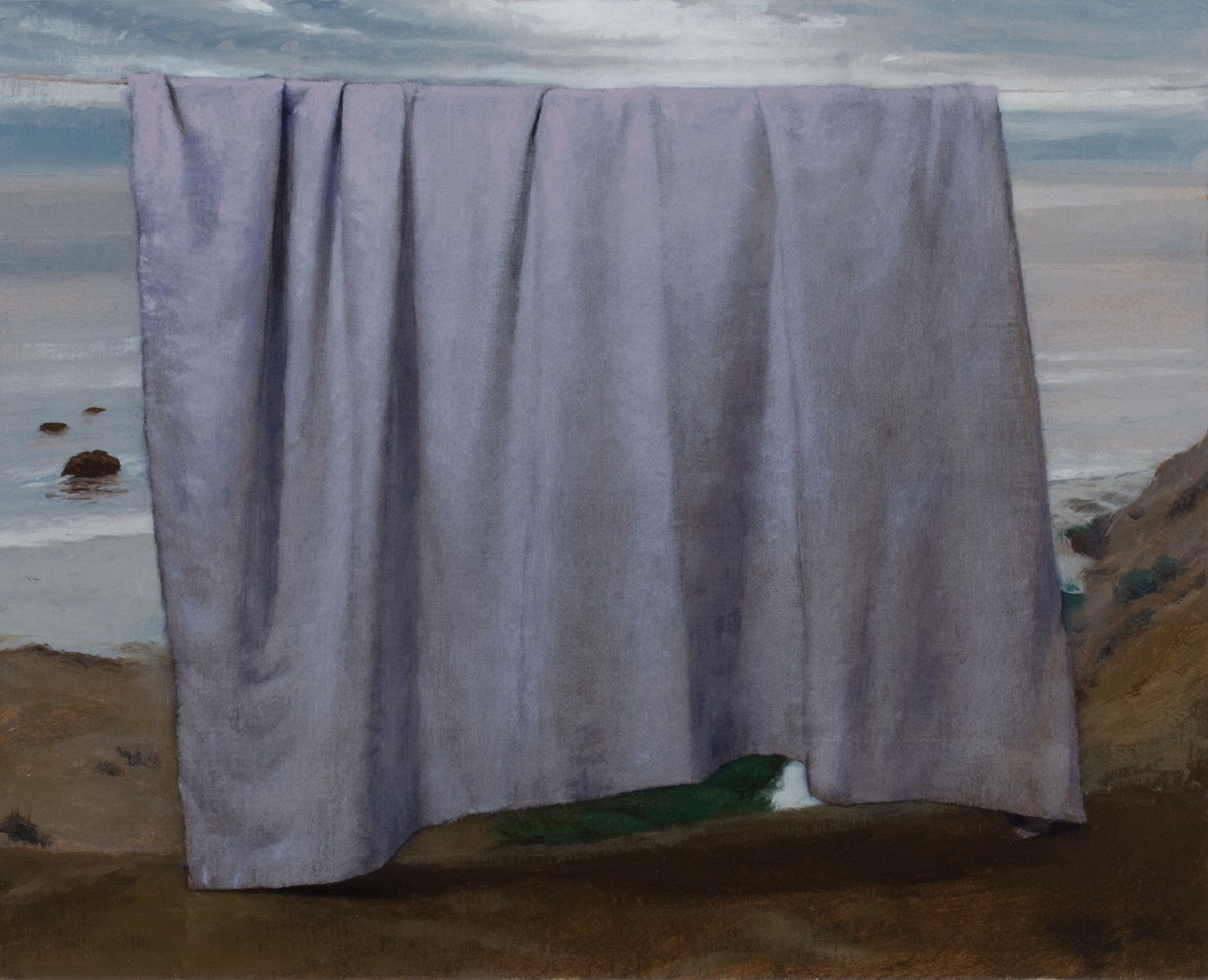 Untitled (white drape and sea)