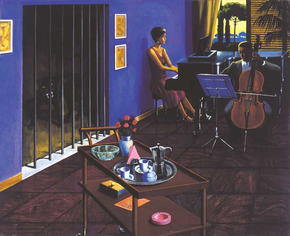 Sergio Ceccotti Violoncello e piano forte 1985 painting peinture