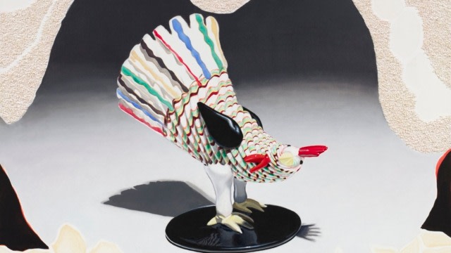 Painting of a ceramic rooster