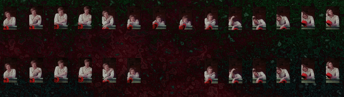 Grid of video projections of 1 man
