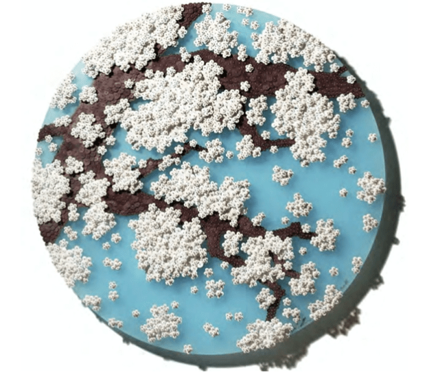 Ode to Second Full Moon_TWW,&nbsp;2012, Paper buttons, beads, crystals, and pins on plexiglass