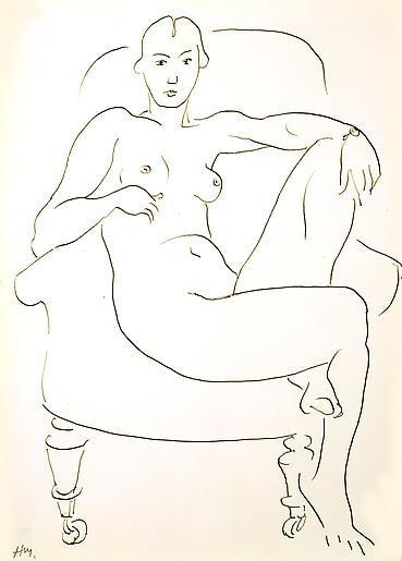  Femme nue assise dans un fauteuil , 