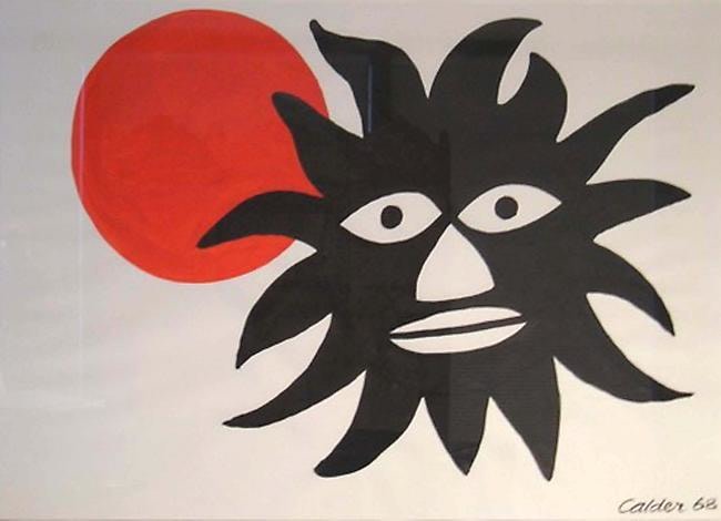 Large Black Face with Sun