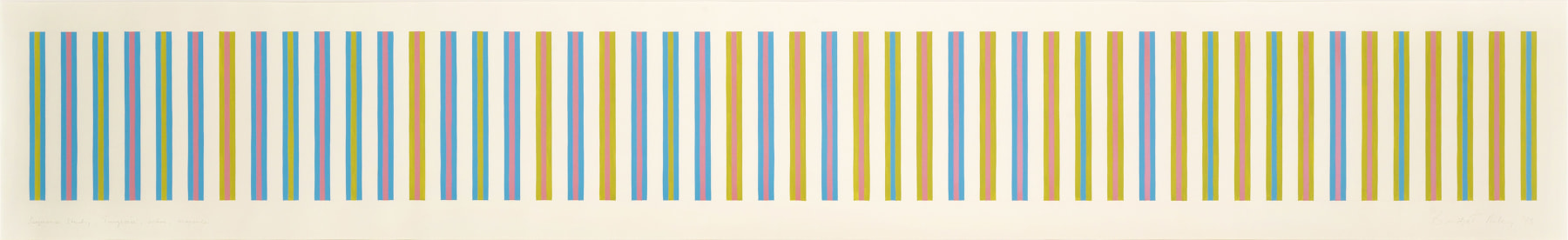 Bridget Riley, Sequence Study 2, Turquoise, Ochre, Magenta,&nbsp;1973