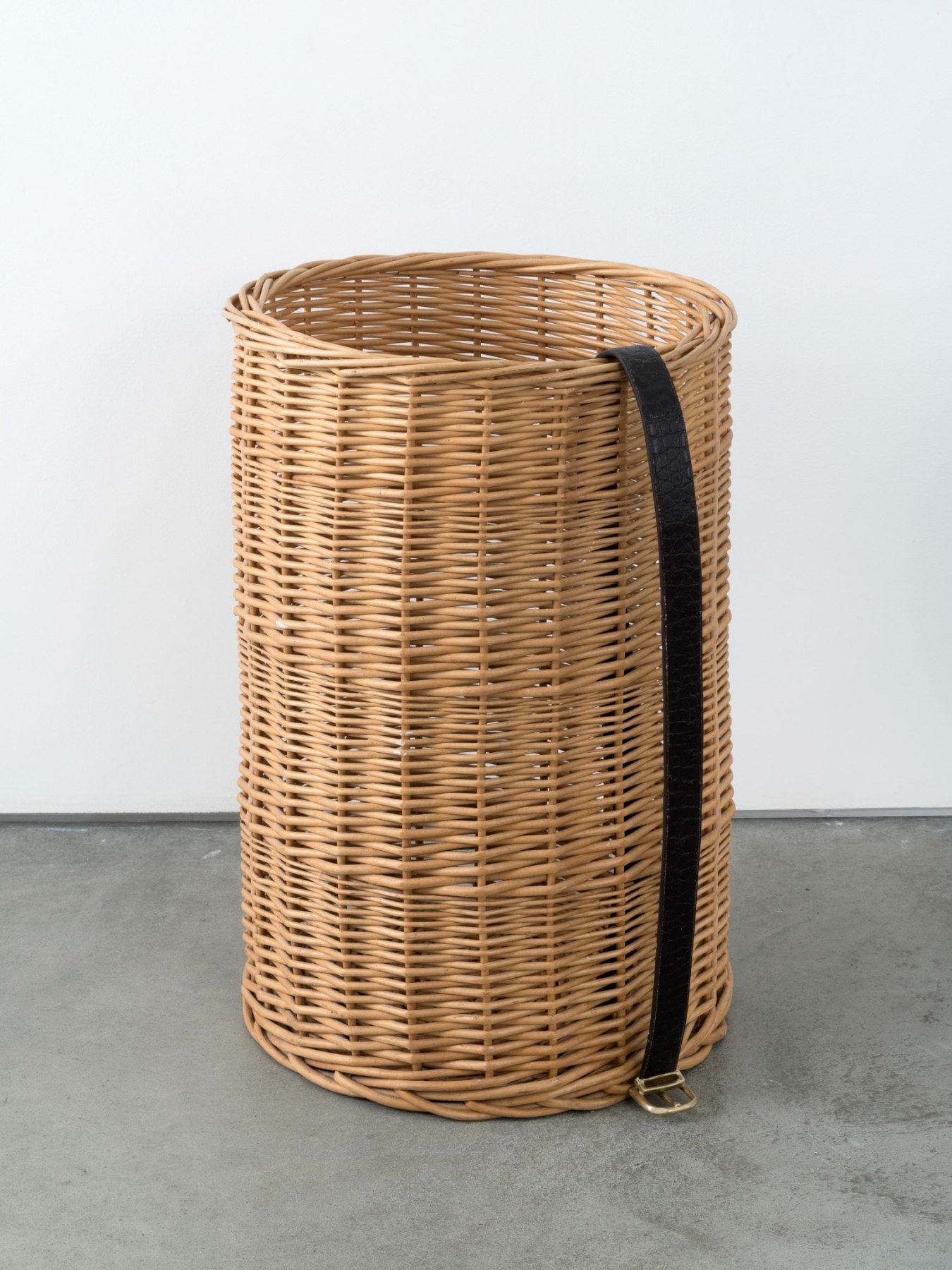 ￼￼Valentin Carron, Belt on rattan basket, 2014