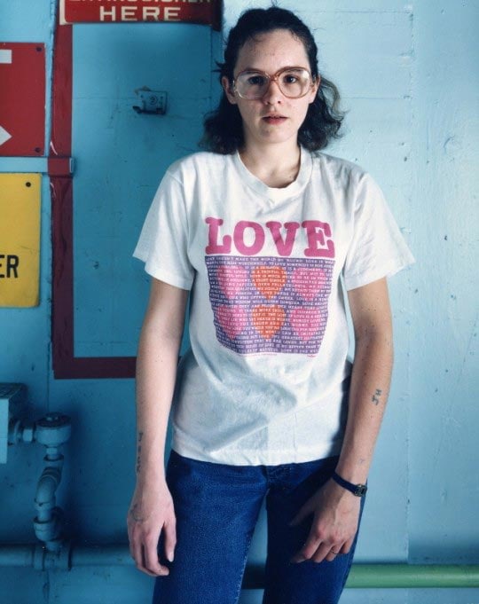 Bruce Wrighton Woman with love tee and tattoo Binhamton, NY, 1987