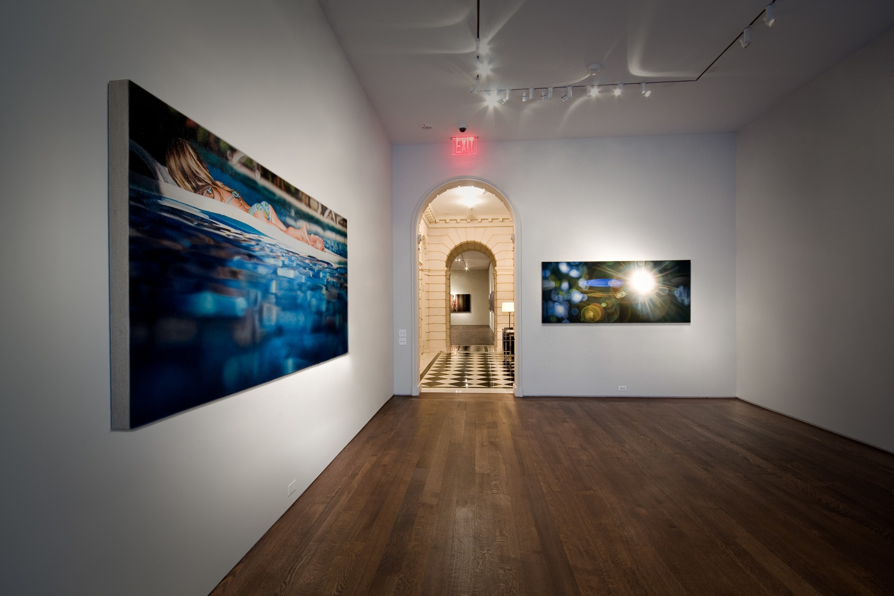 Installation view of Synesthesia, Parataxic Distortion, and the Shadow: A Show of Paintings by Damian Loeb at Acquavella Galleries from September 5 - October 4, 2008.