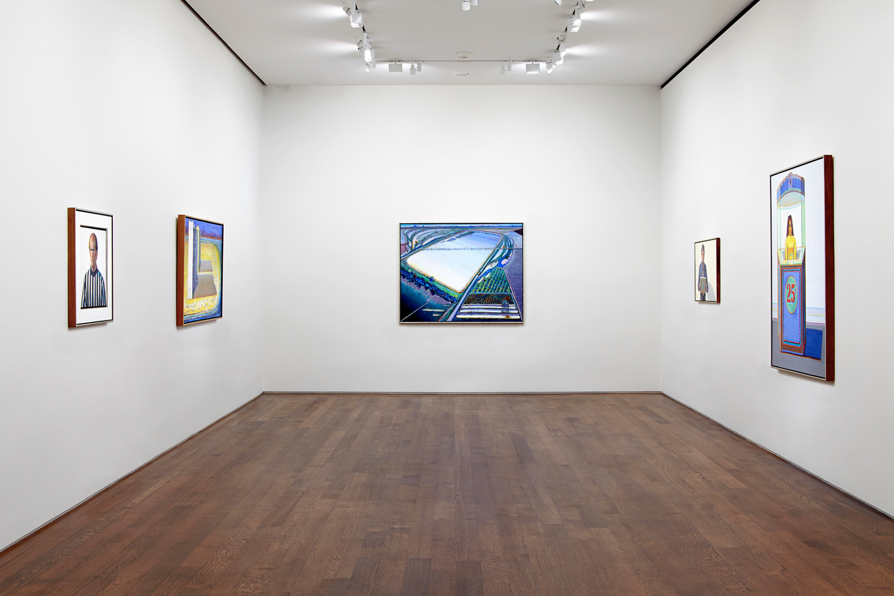 Installation view of Wayne Thiebaud at Acquavella Galleries from September 30 - November 20, 2014.